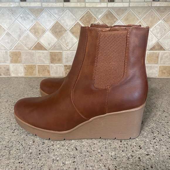 SOUL Naturalizer Apollo Women’s Toffee Brown Wedge Boots Size 10 - Picture 4 of 10